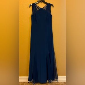 R&M Richards Peacock Blue Evening Gown